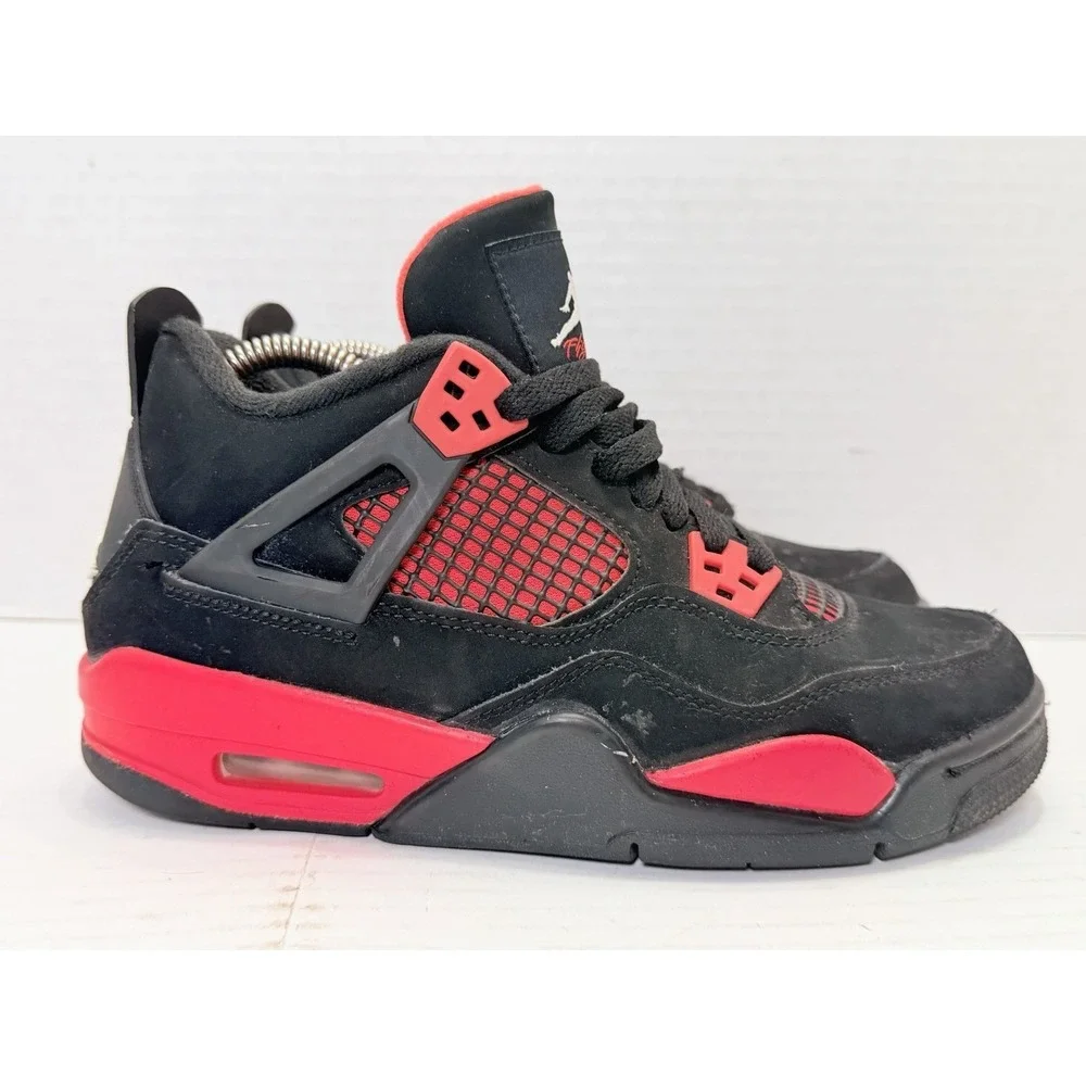 Jordan‎ 4 Retro Red Thunder GS Black Crimson 408452-016 Youth Size 6Y